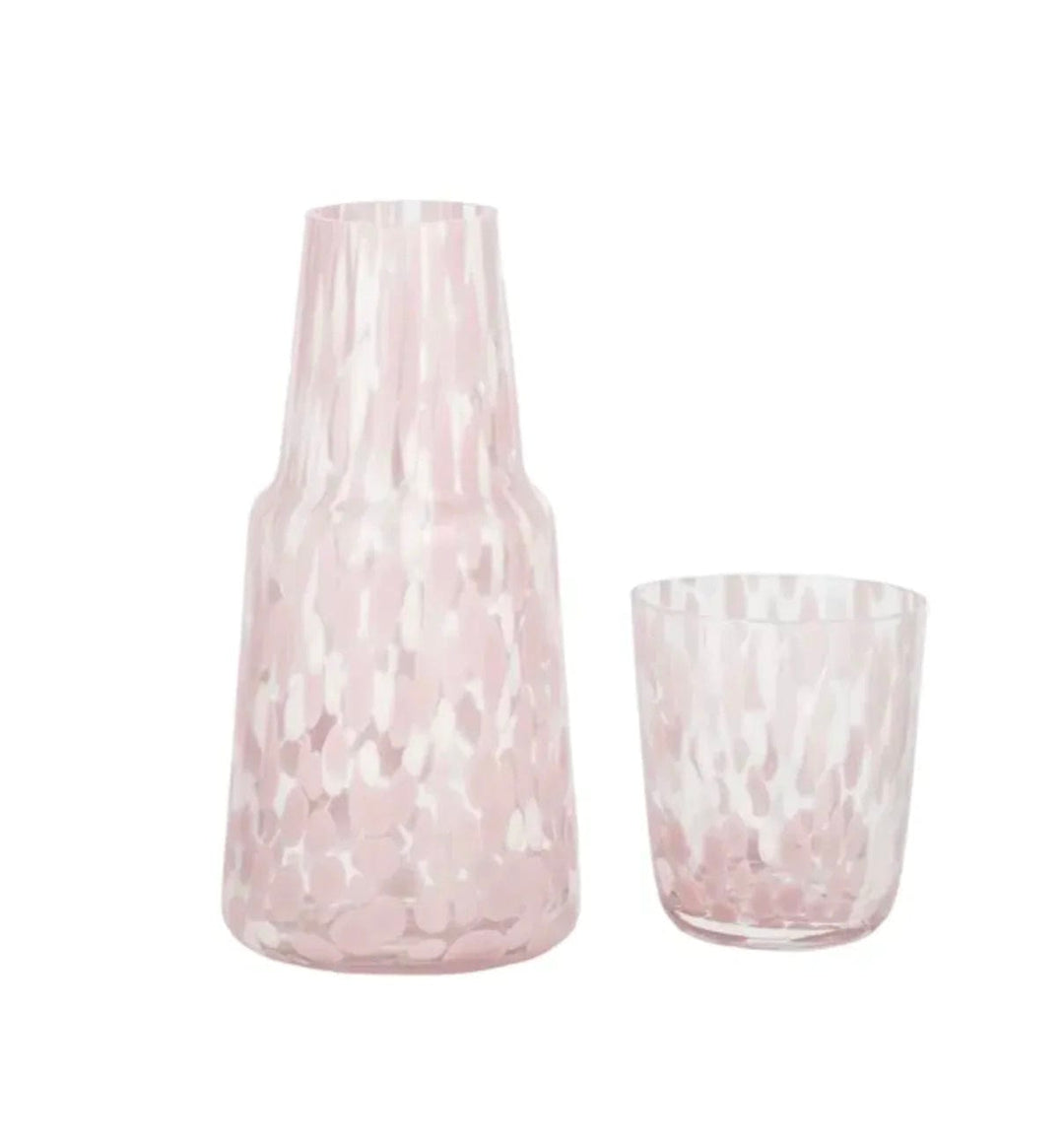 Freckle Pink Carafe and Glass Set