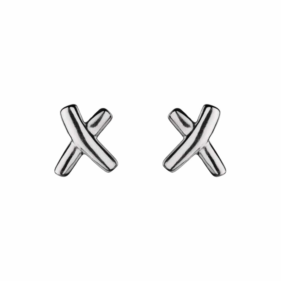 Silver cross discount stud earrings