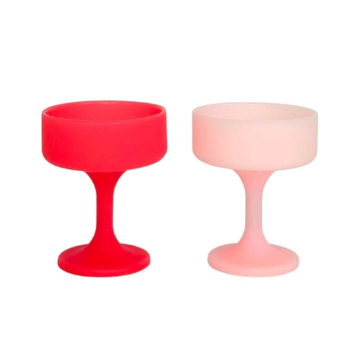 Mecc | Unbreakable Silicone Cocktail Coupes | Cherry + Blush