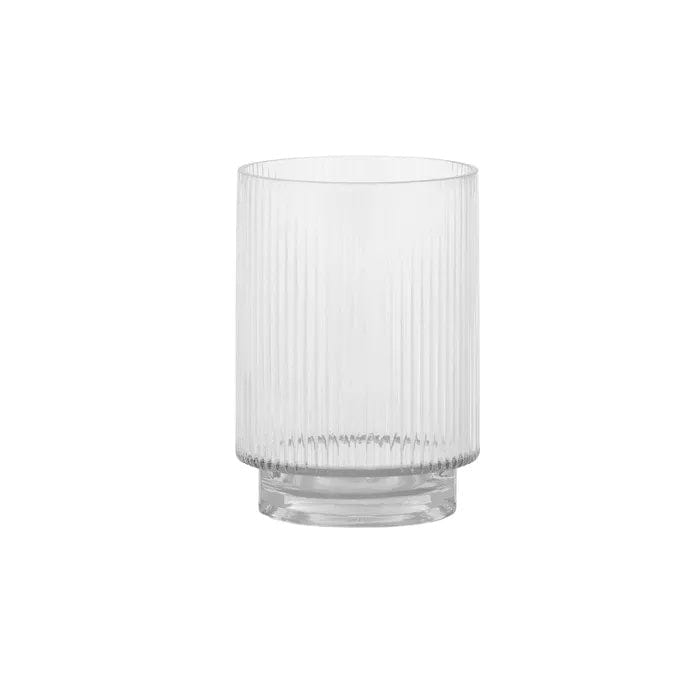 Pipa Clear Fluted Glass Vase 16.5cm