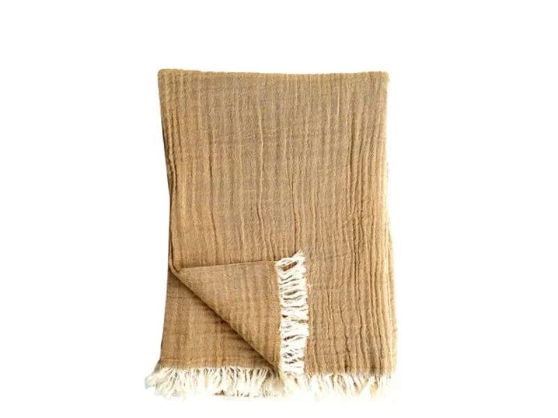 Soft Cotton Mustard Throw