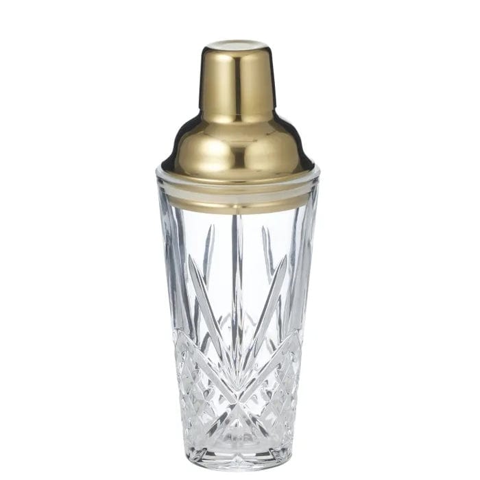 Gold Mid Century Cut Glass Cocktail Shaker