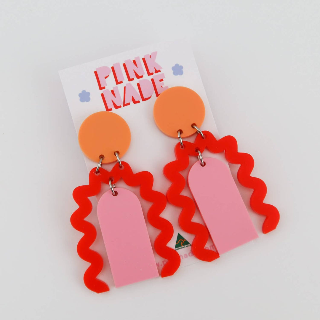 Candy Wave Drop Earrings - Acrylic