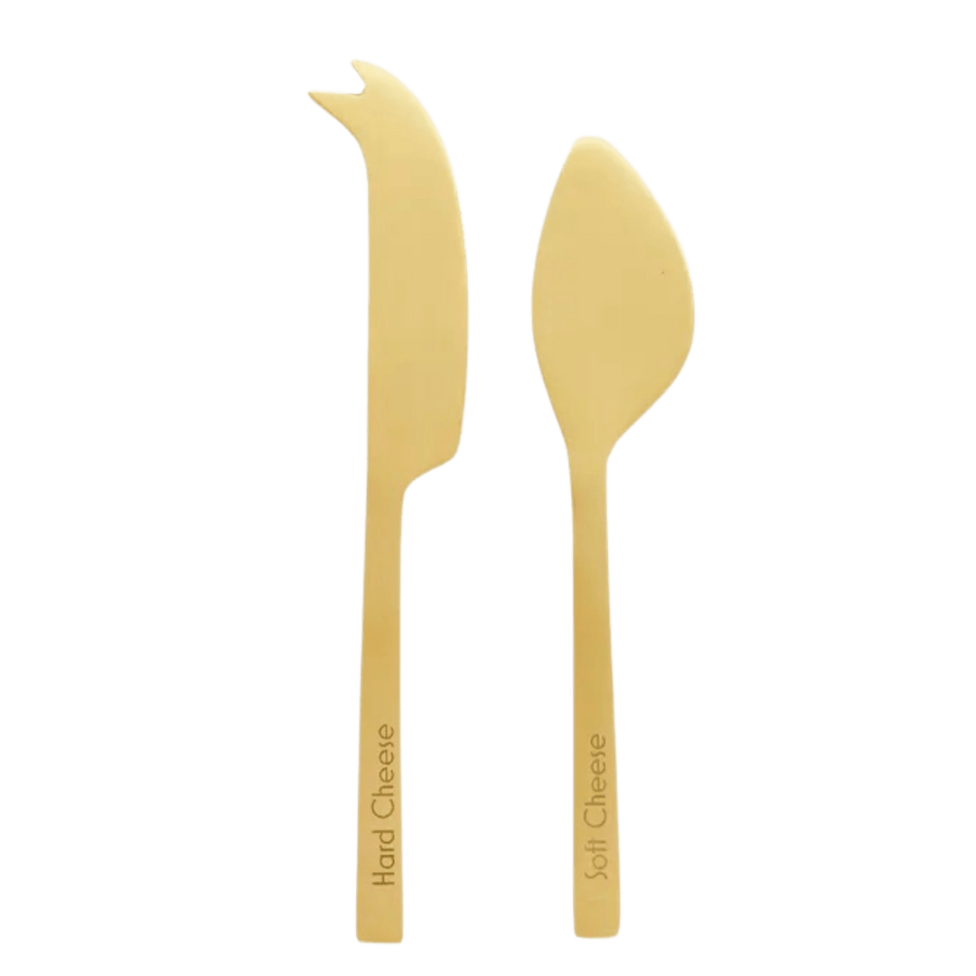 Gold brass cheese knife set on sale