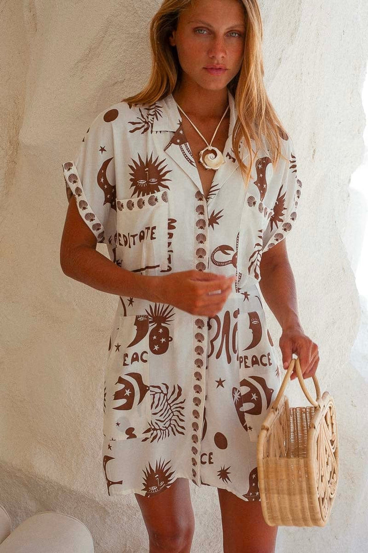 Bagus Resort Style Shirt Dress Palm Collective