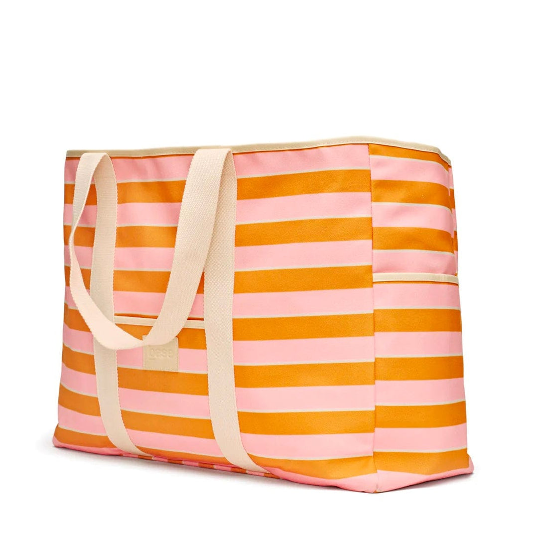 Base Supply Beach Bag (Coast) - Soft Pink / Mustard Stripe