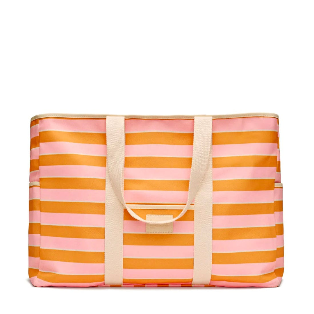 Base Supply Beach Bag (Coast) - Soft Pink / Mustard Stripe