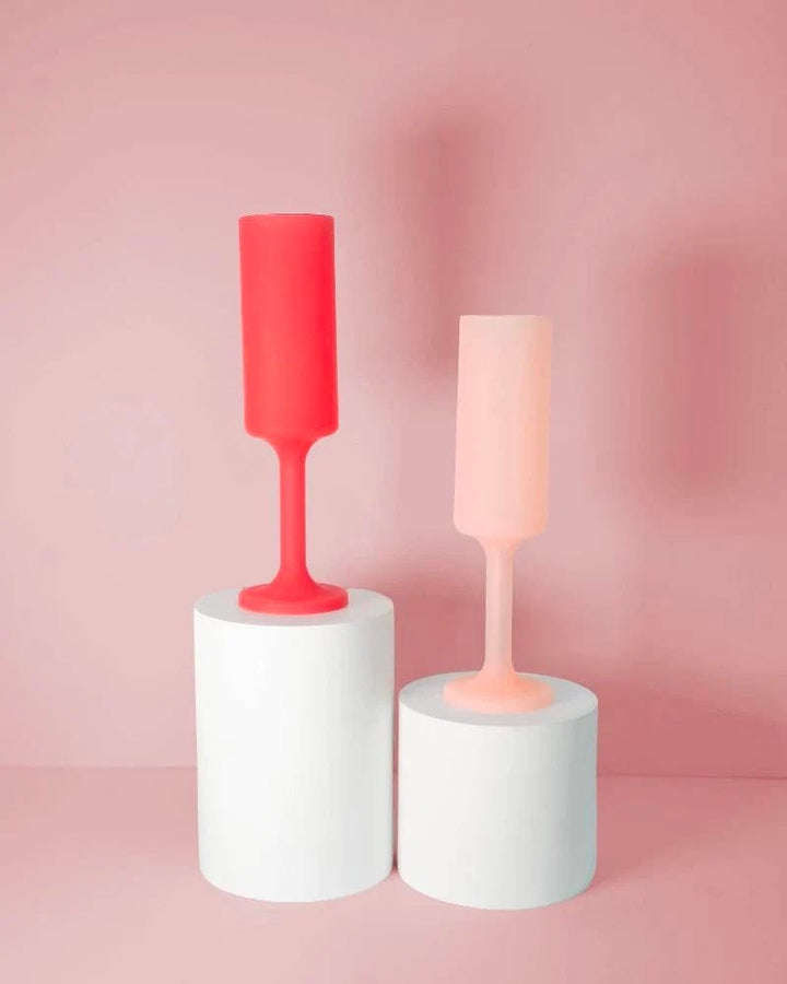 Seff | Unbreakable Silicone Champagne Flutes | Cherry + Blush