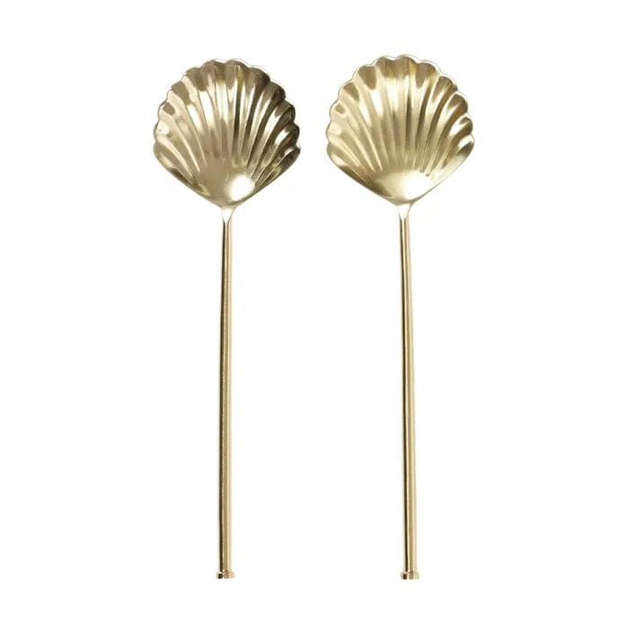 Gold Clam Shell Salad Servers (Set of 2)