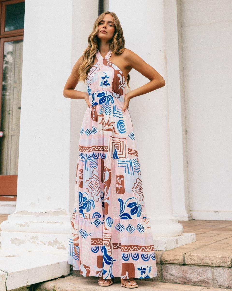 Electra Maxi Halter Neck Dress
