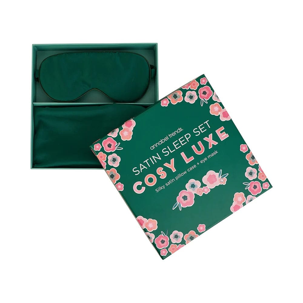 Luxe Satin Sleep Set - Pillow Case & Eye Mask (Emerald Green)