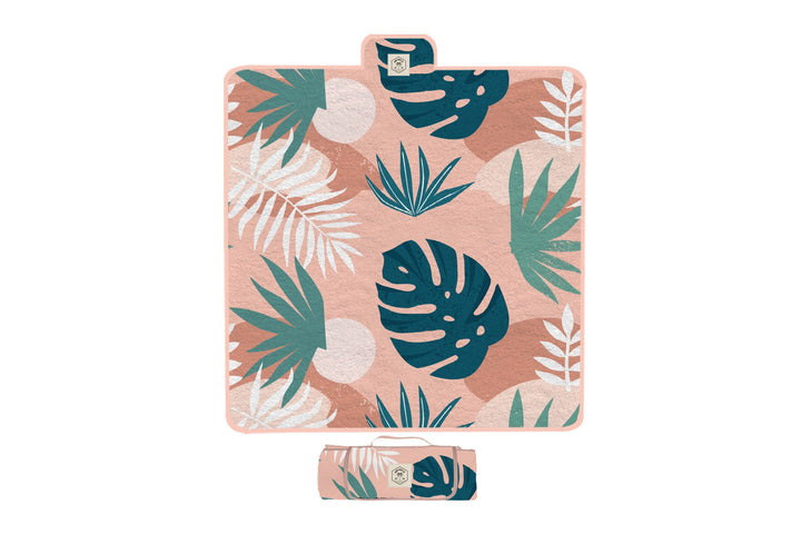 Good Vibes™ 2x2m Premium Picnic Mat Blanket - Pink Blush Palm