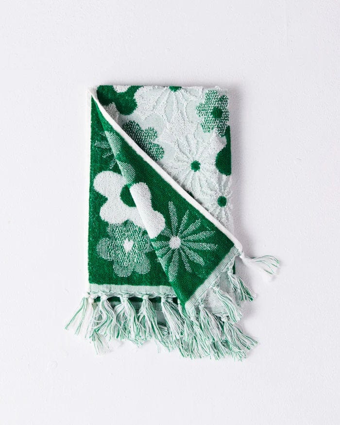Kip and Co Green House Embossed Terry Hand Towel