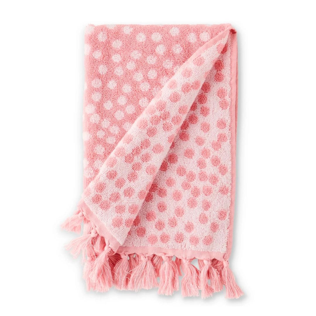 Kip and Co pink and white dot hand towel