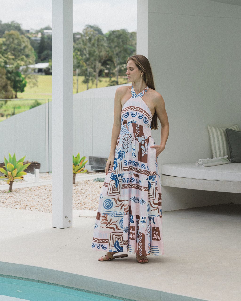 Electra Maxi Halter Neck Dress
