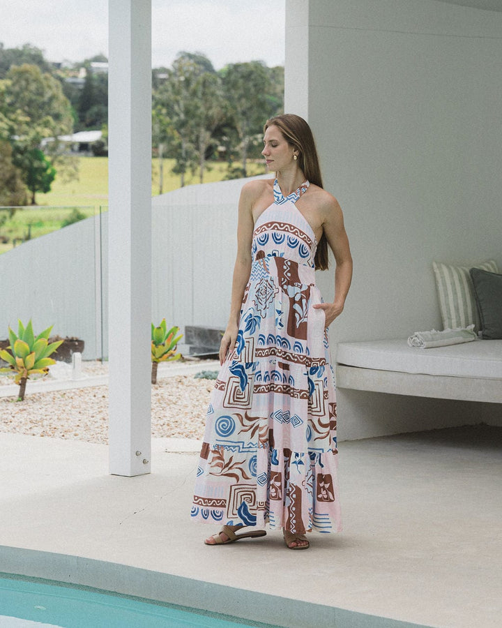 Electra Maxi Halter Neck Dress