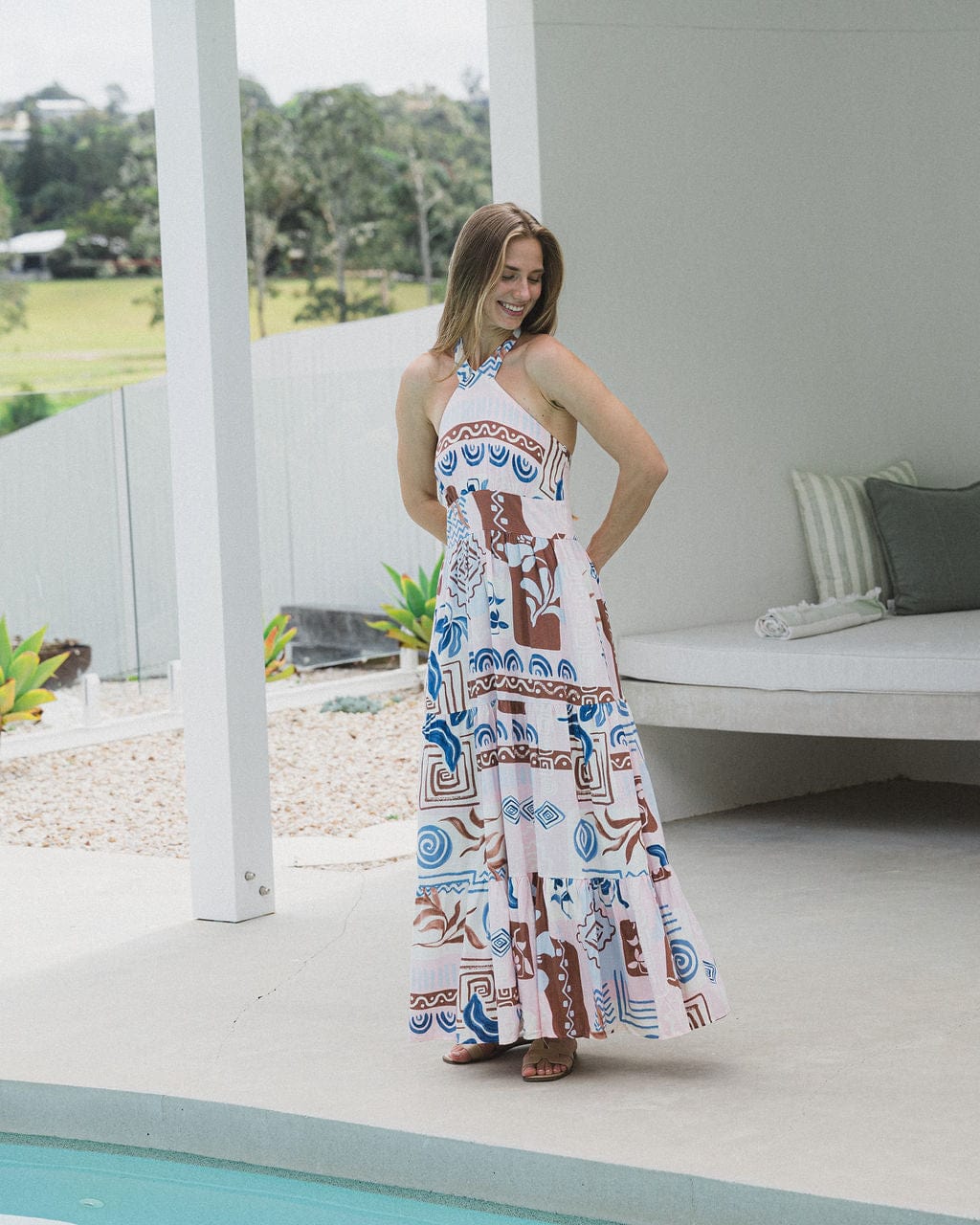 Electra Maxi Halter Neck Dress