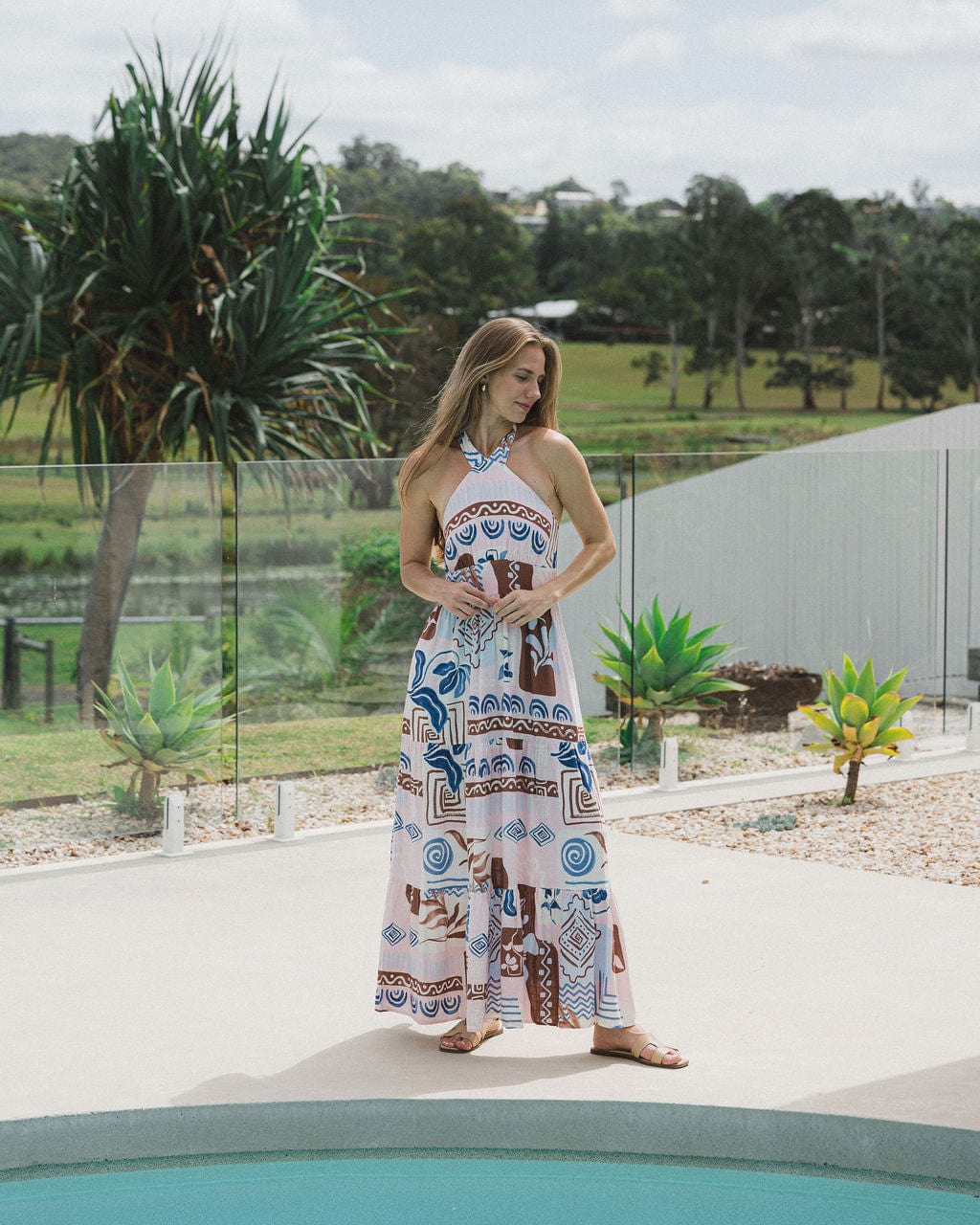 Electra Maxi Halter Neck Dress