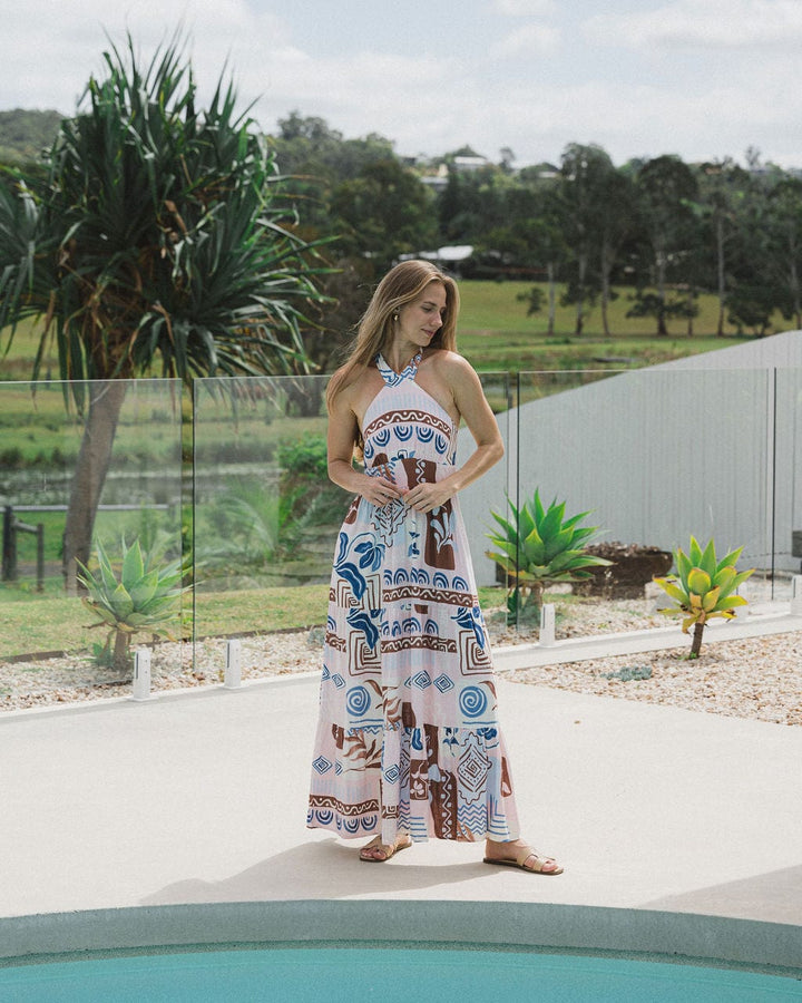 Electra Maxi Halter Neck Dress