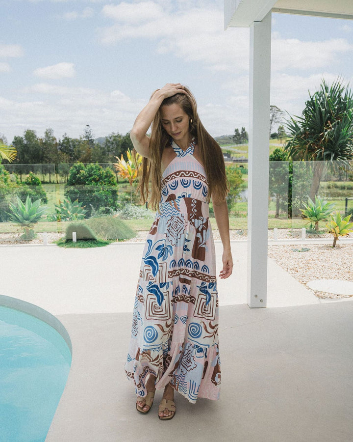 Electra Maxi Halter Neck Dress