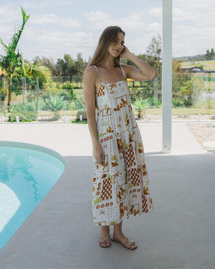 Ellie Midi Dress - Laguna Beach White