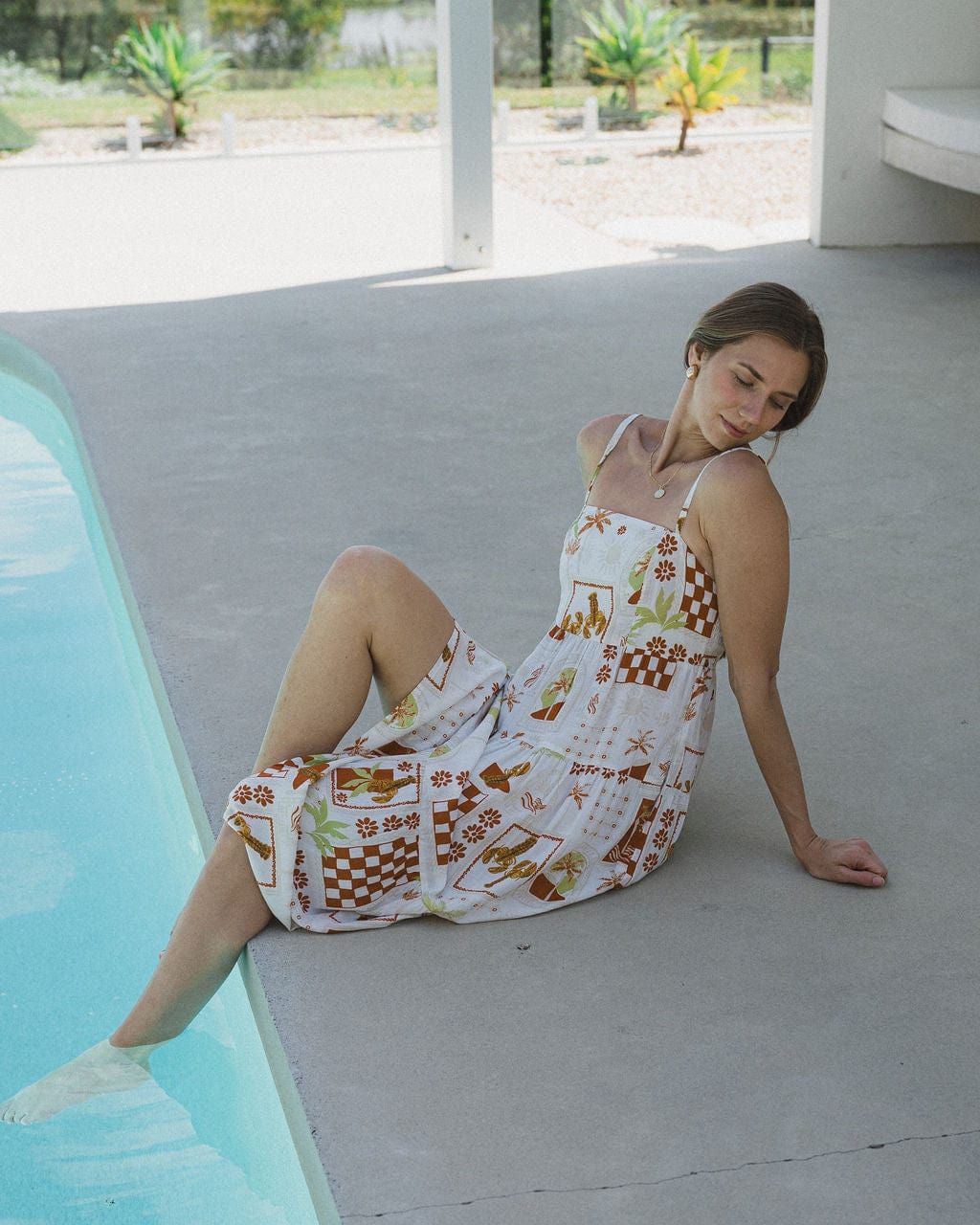 Ellie Midi Dress - Laguna Beach White