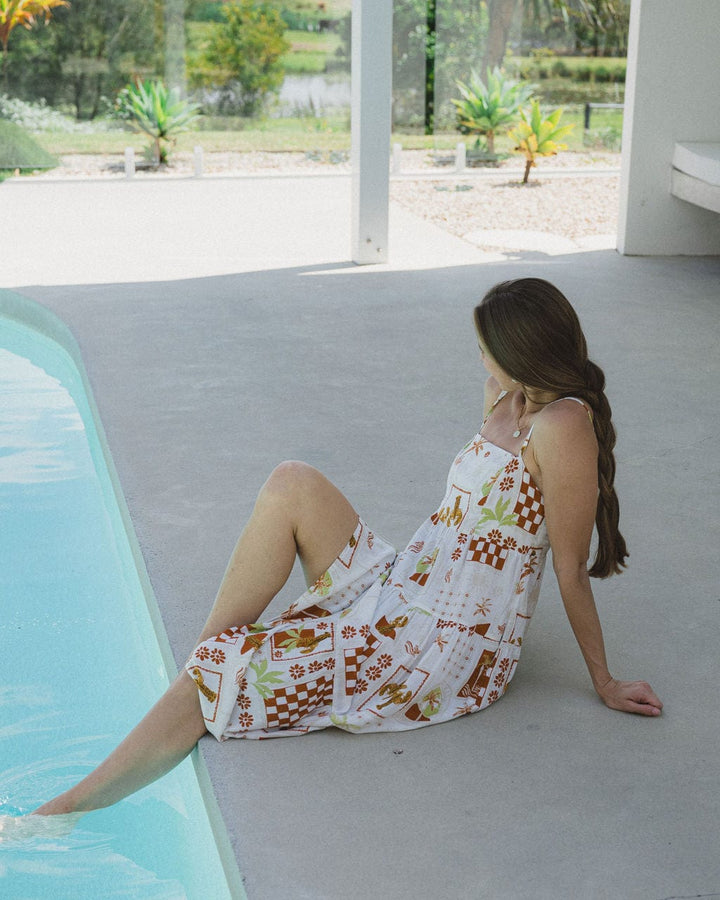 Ellie Midi Dress - Laguna Beach White