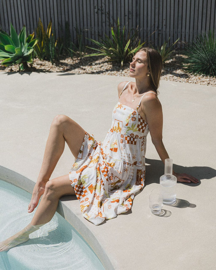 Ellie Midi Dress - Laguna Beach White