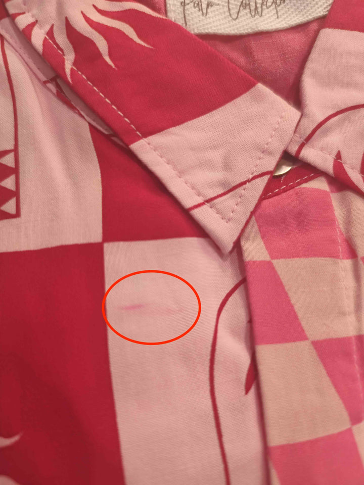 Palma Pink Checkerboard Shirt Dress - Size M/L