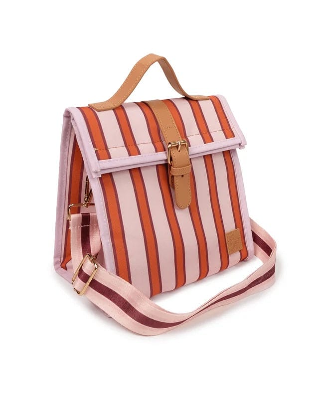 Iced Vovo Candy Stripe Red and Pink Insulated Lunch Satchel