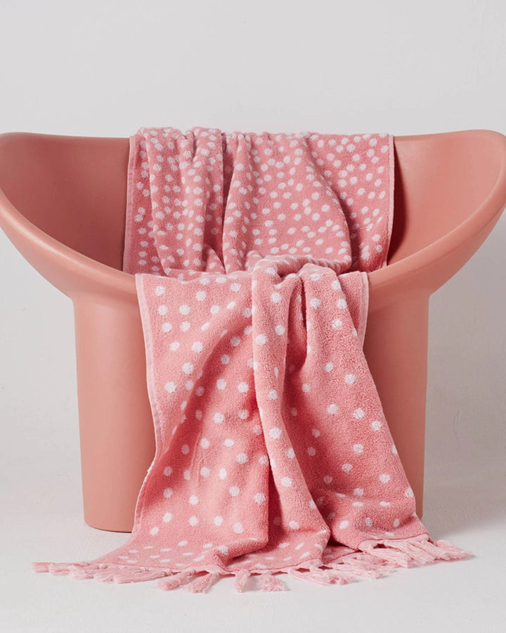 Kip & Co Strawberry Lamington Pink Dot Bath Sheet / Beach Towel