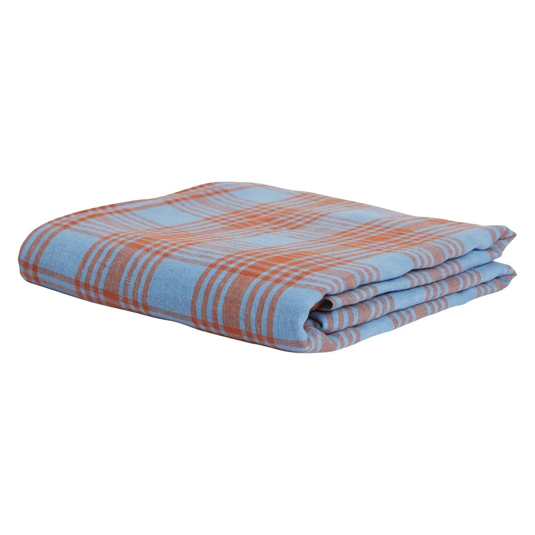 Sage x Clare Pello Blue Fitted Sheet Linen