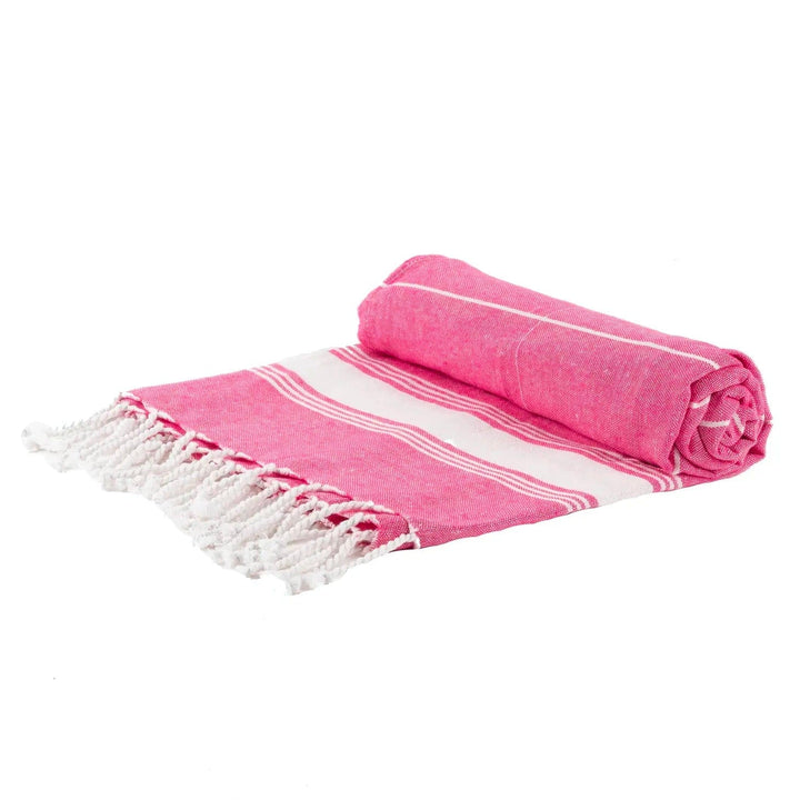 Pink and White Stripe Turkish Towel