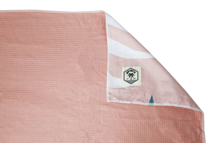 Good Vibes™ 160cm Premium Waffle Beach Towel - Pink Blush Palm