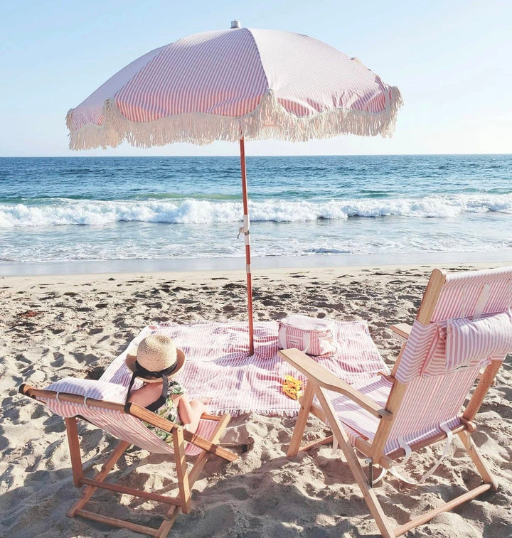 Beach Blanket - Pink and White Striped