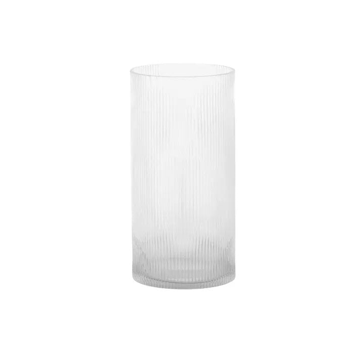 Pipa Clear Fluted Glass Vase 32cm