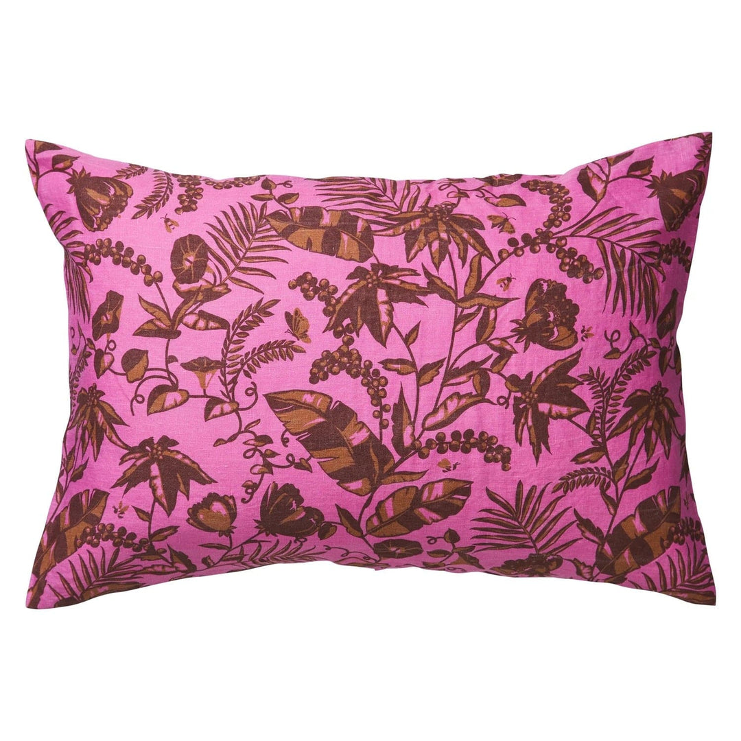 Sage x Clare Safia Pink Tropical Linen Sheets and Pillowcase