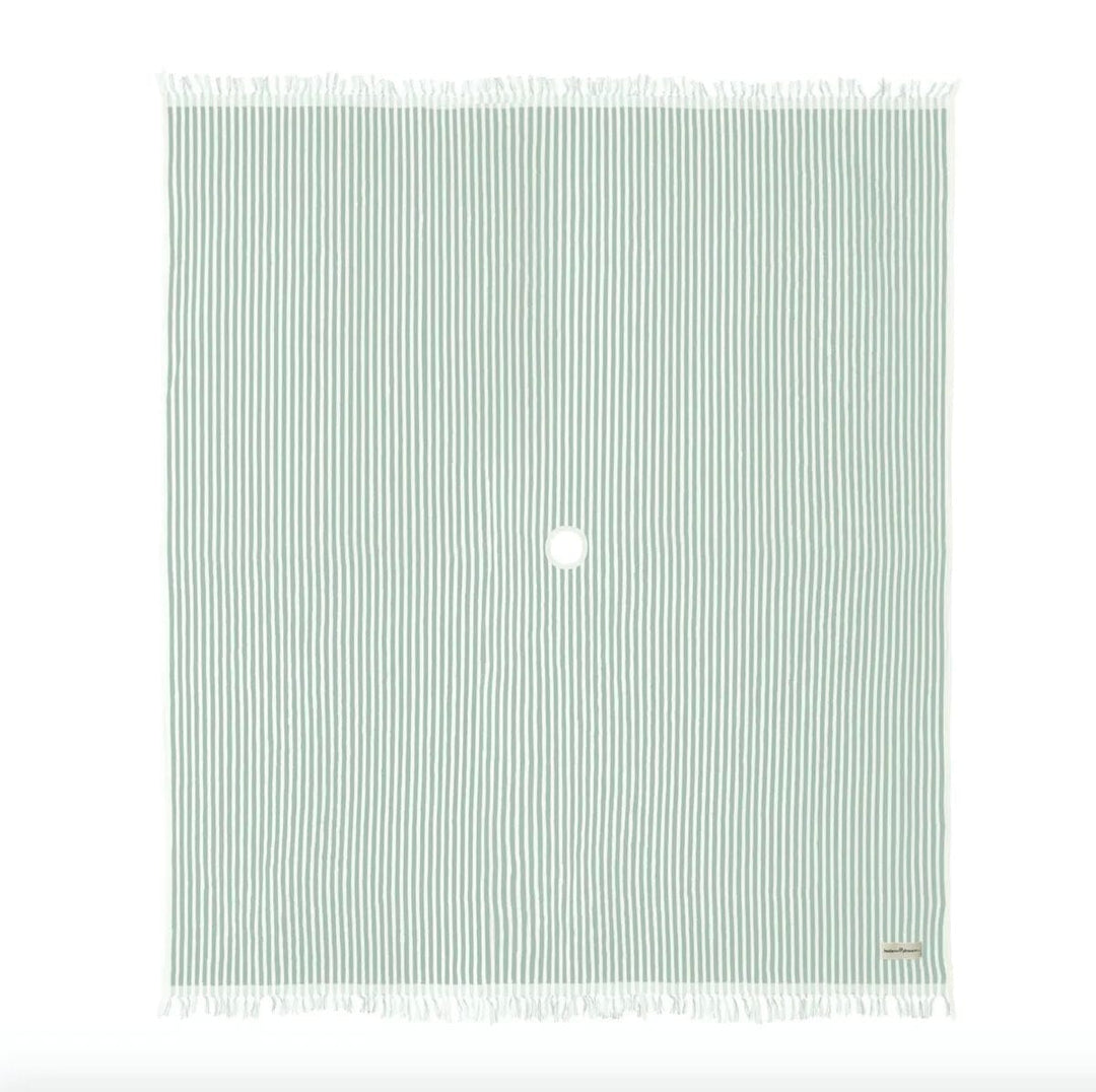 Beach Blanket - Sage and White Striped