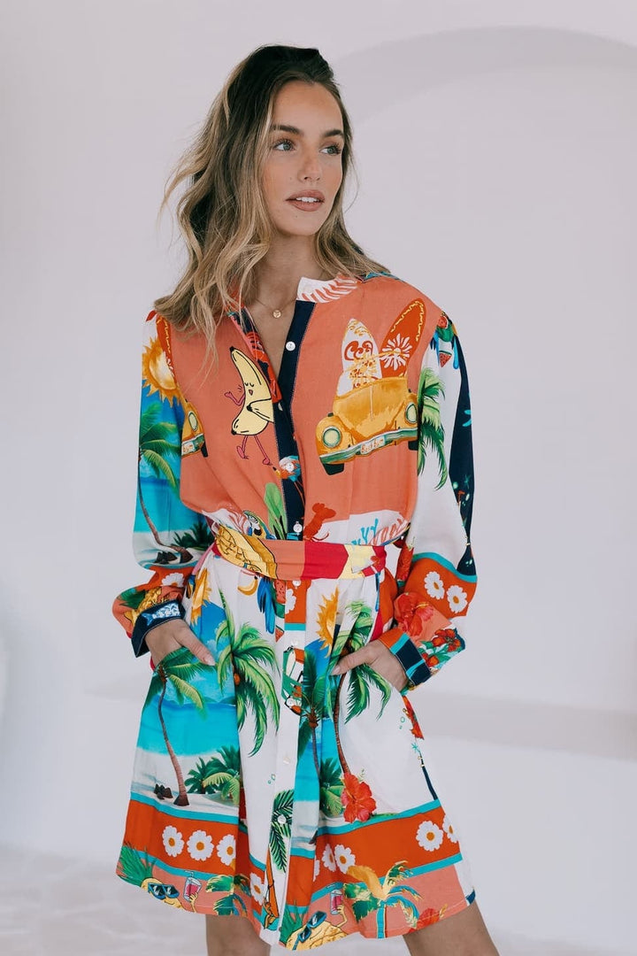 San Sebastian Short Dress - Long Sleeve