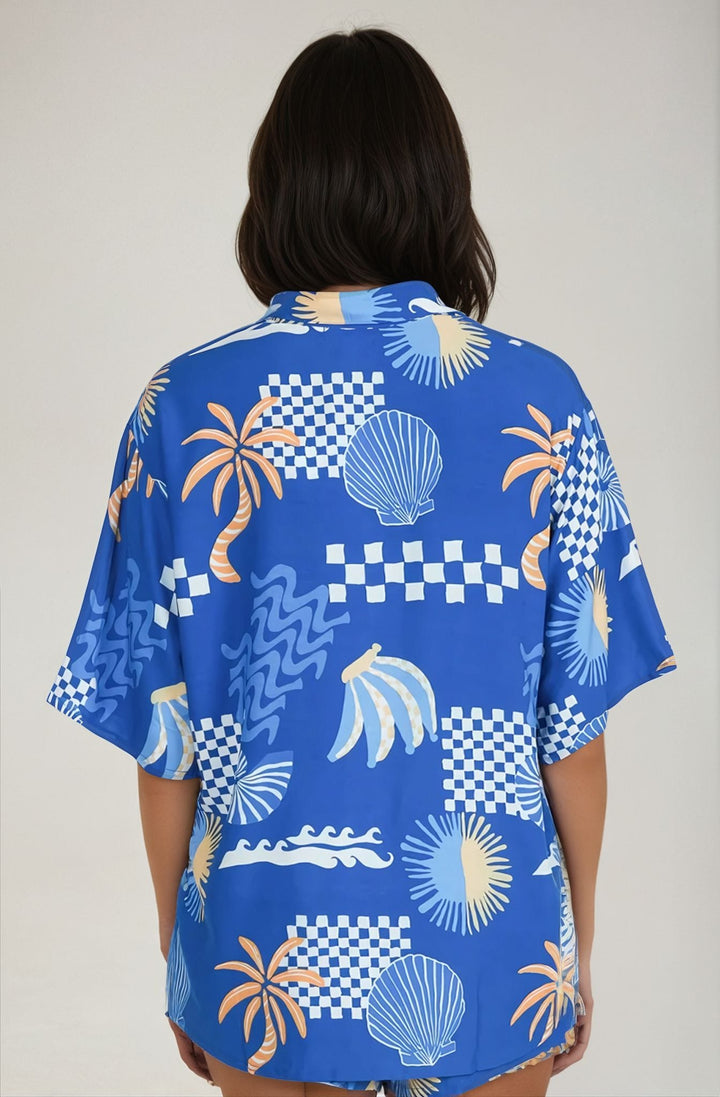 Seychelles Yacht Shirt - Cobalt Blue