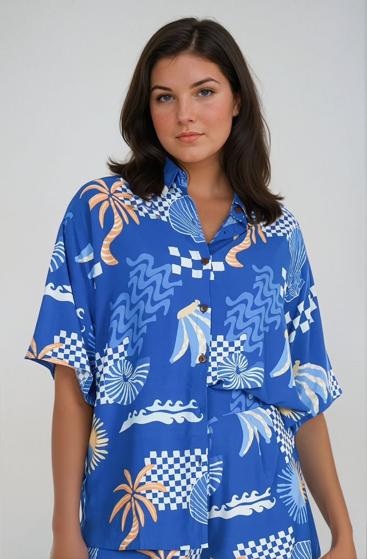 Seychelles Yacht Shirt - Cobalt Blue