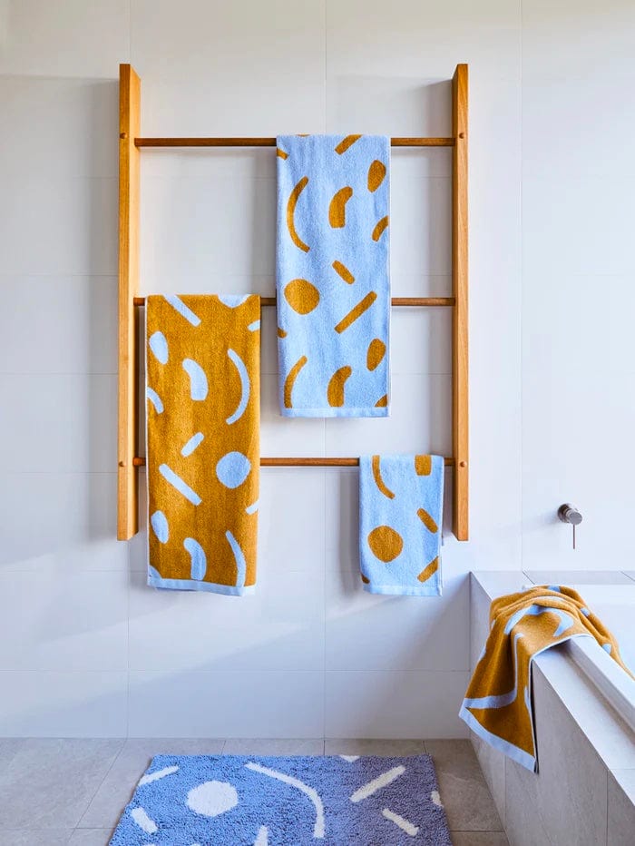 Mosey Me Shapes Hand Towel - Soft Blue