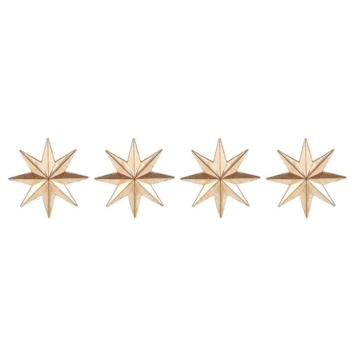 Set of Four Gold Star Christmas Napkin Rings