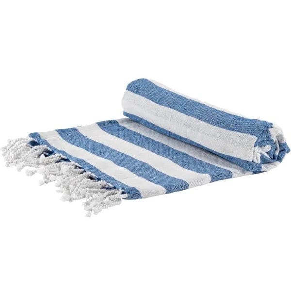 Blue and White Stripe Turkish Towel