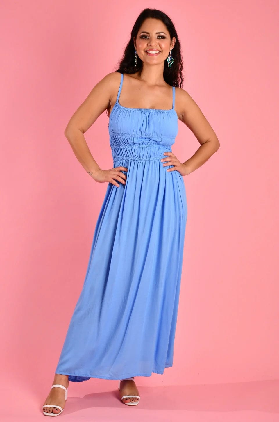 Summer Maxi Dress Baby Blue – Hali Home