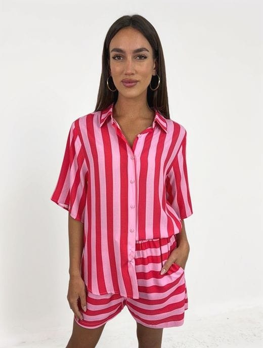 Pink Stripe Short Set | Hali Home Fashion Online