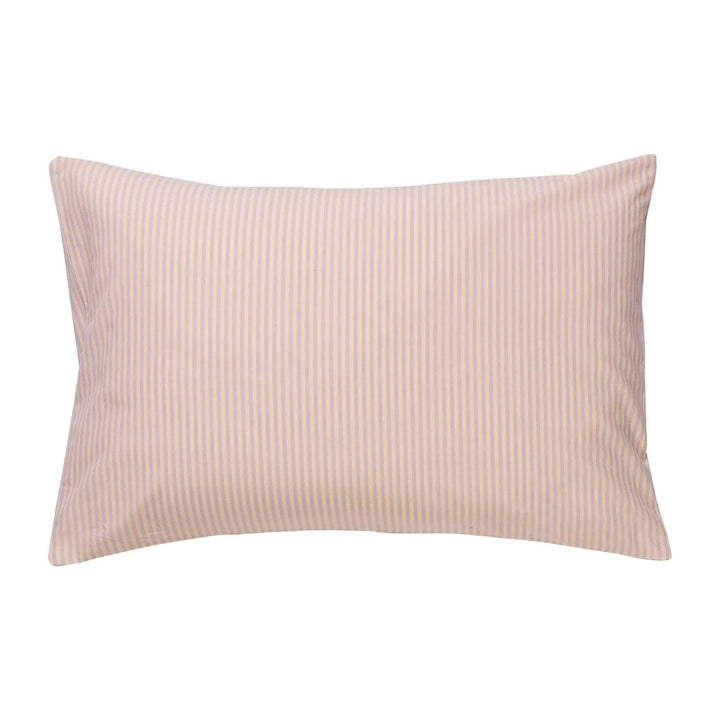 Torquay purple and cream pinstripe pillowcase set sage and clare