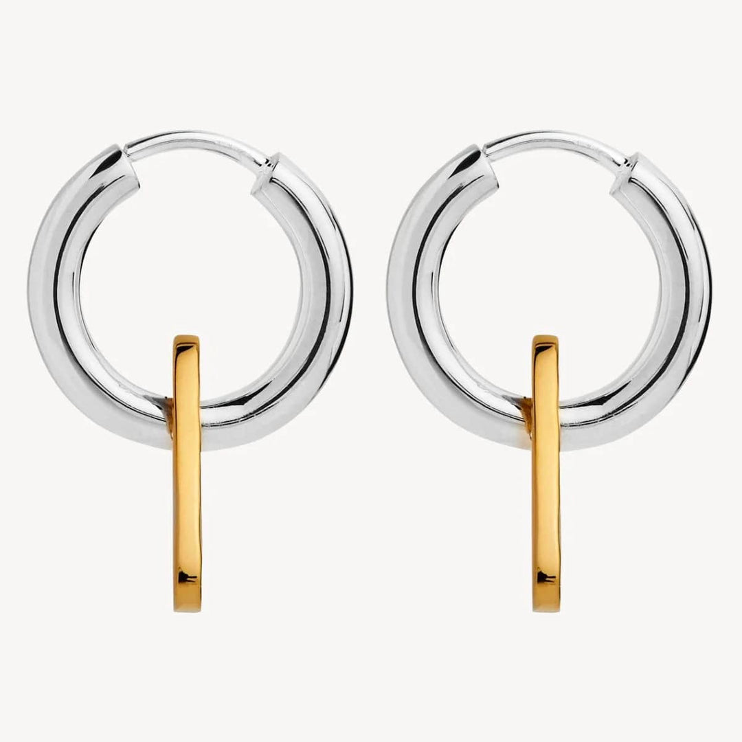 Trilogy Two Tone Gold and Silver Drop Earring