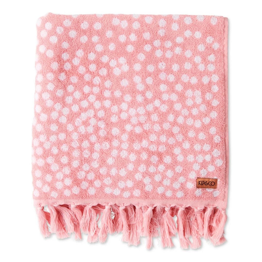 Kip & Co Strawberry Lamington Pink Dot Bath Sheet / Beach Towel