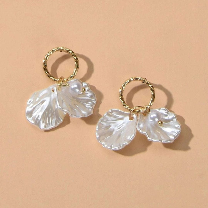 Seychelles Stud Shell Drop Gold Earrings